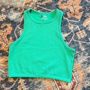 Green Ribbed Tank Top